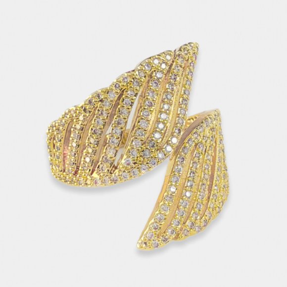 Free People Jewelry - New Micro Pave CZ Diamonds Wings Open Rings